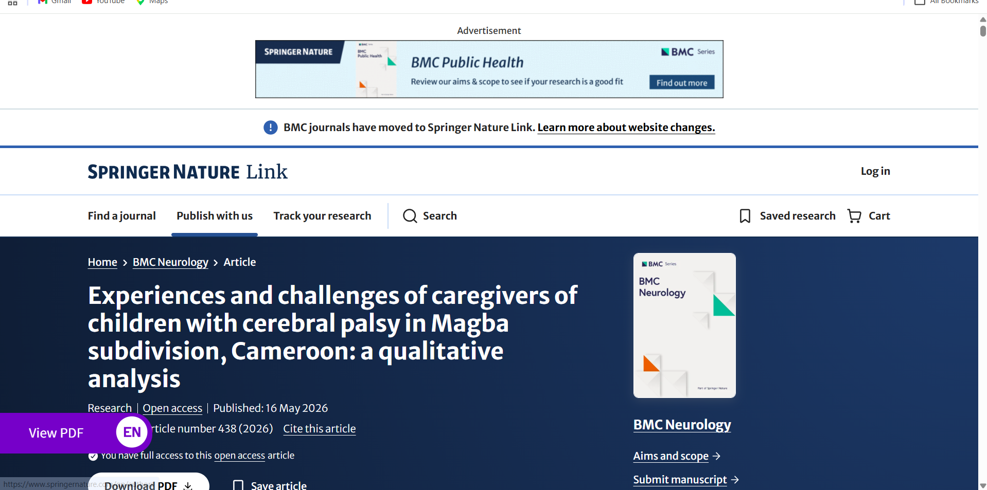 Experiences and challenges of caregivers of children with cerebral palsy in Magba subdivision, Cameroon: a qualitative analysis